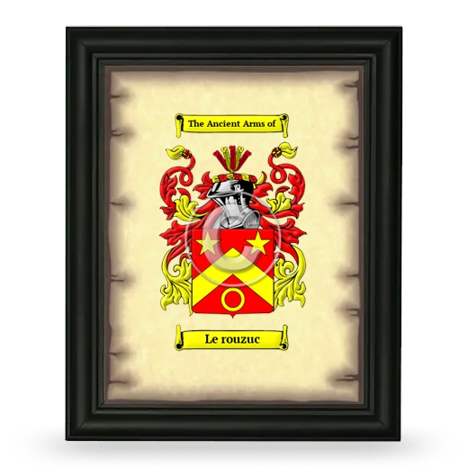 Le rouzuc Coat of Arms Framed - Black